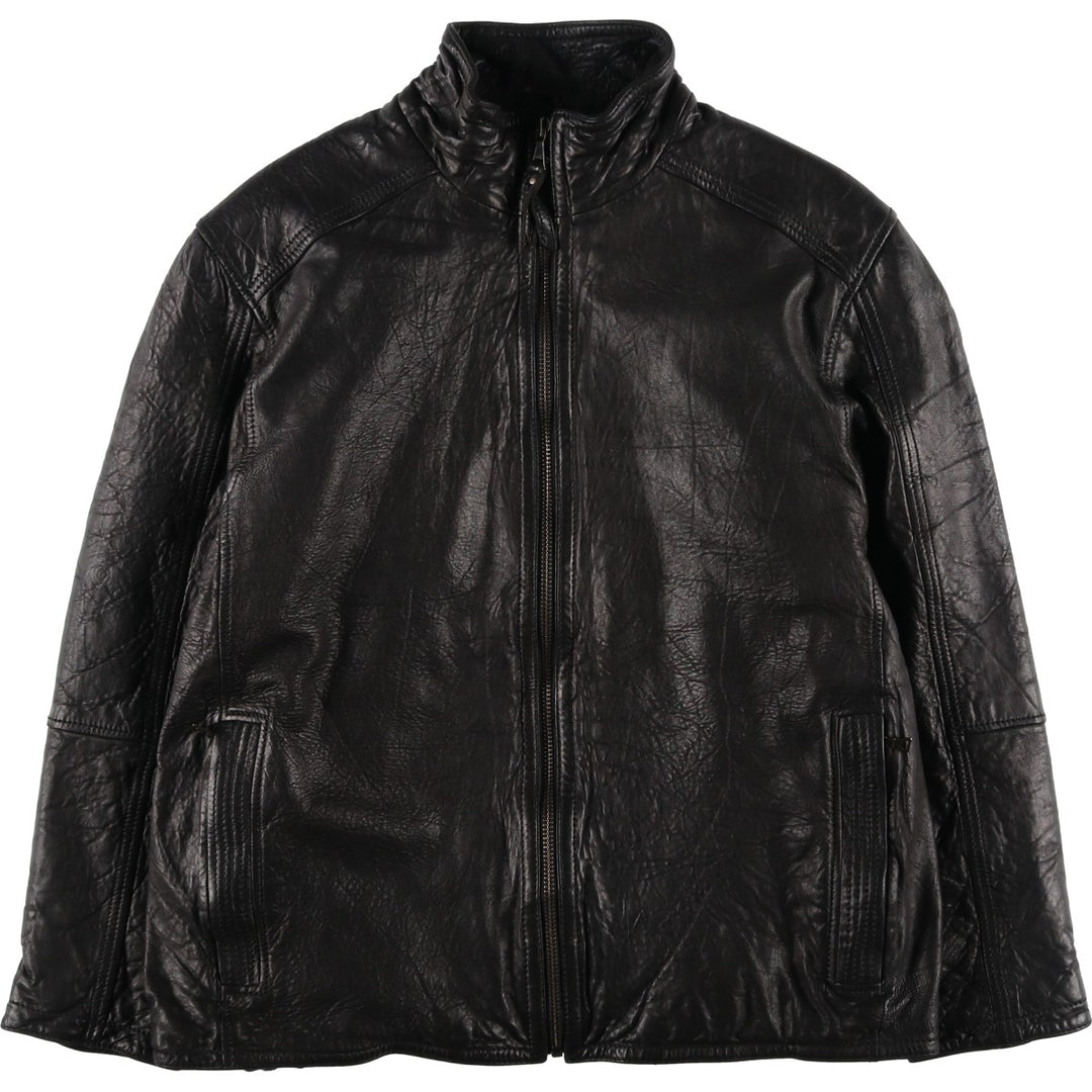 MARC NEW YORK padded leather jacket, men's size L Genuine Leather Lambskin black type Vintage Second Hand