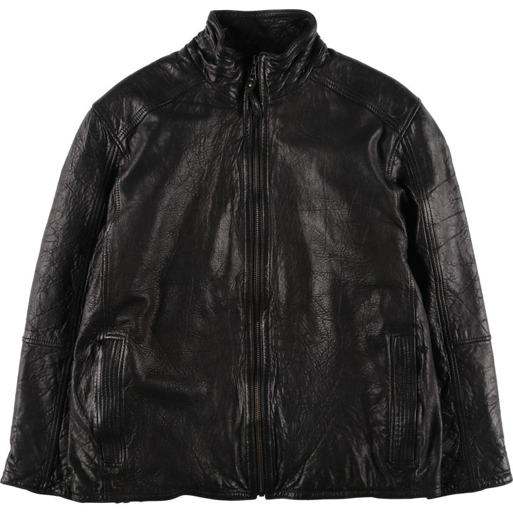 MARC NEW YORK padded leather jacket, men's size L Genuine Leather Lambskin black type Vintage Second Hand