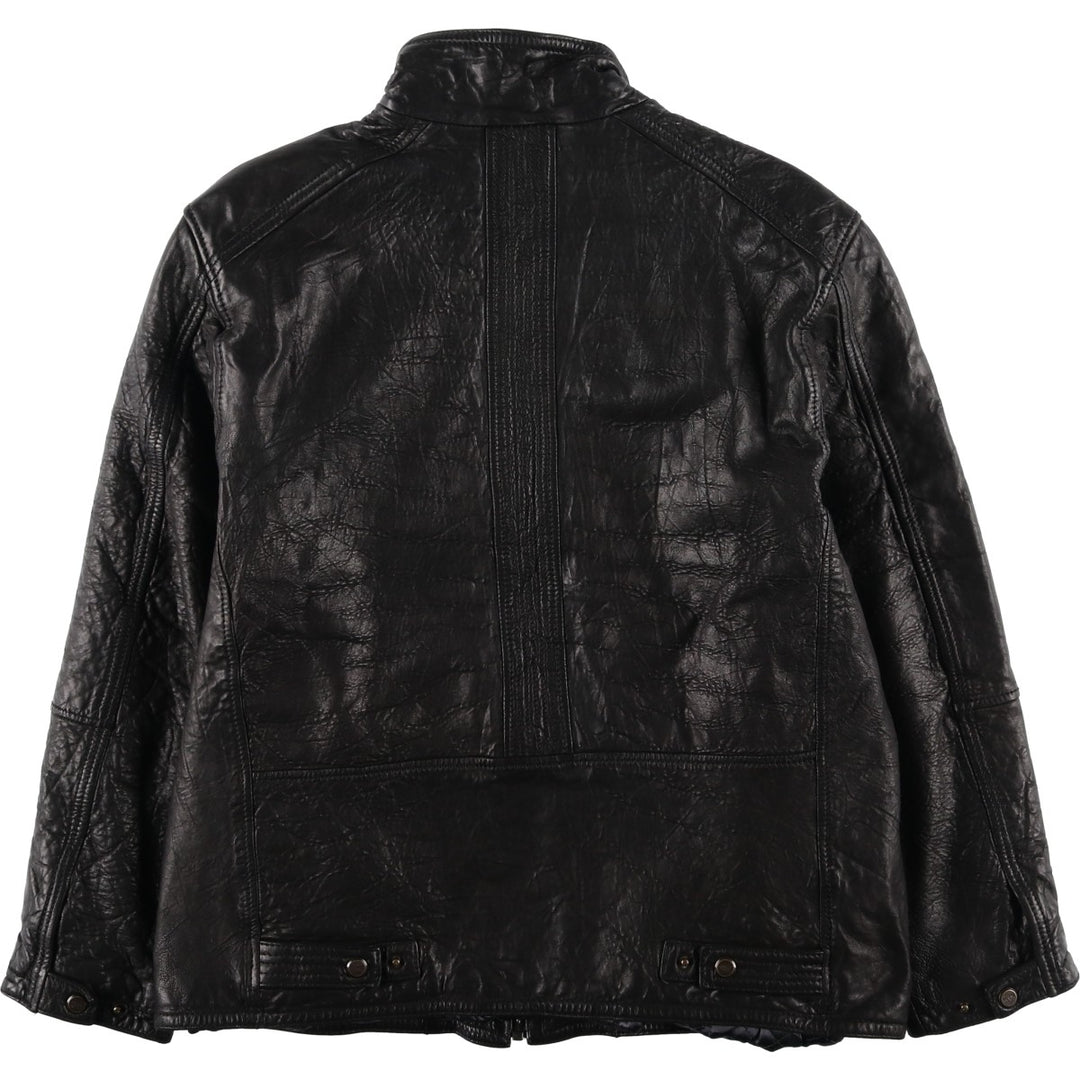 MARC NEW YORK padded leather jacket, men's size L Genuine Leather Lambskin black type Vintage Second Hand