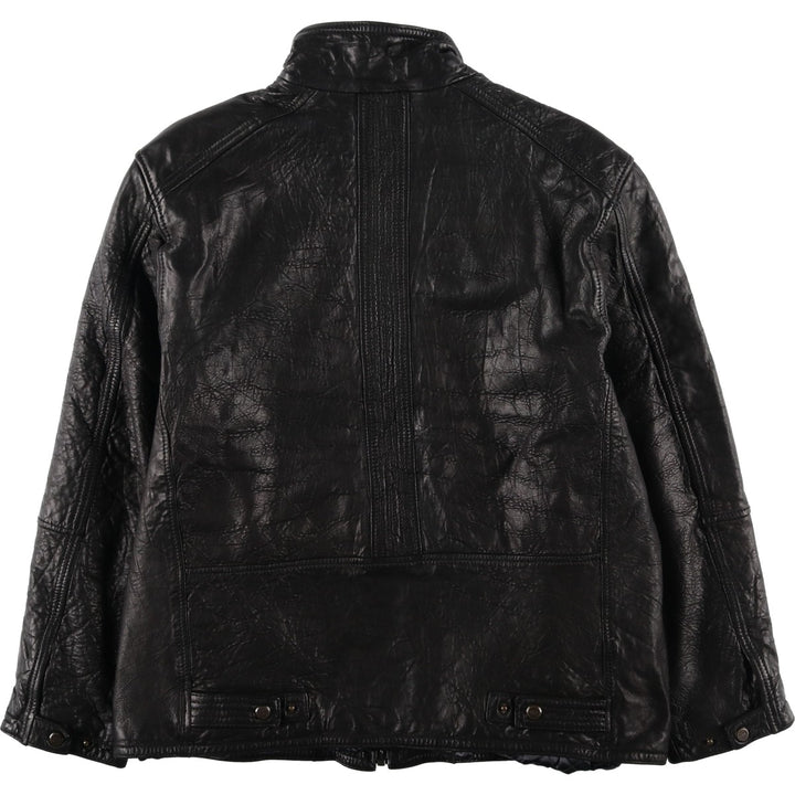 MARC NEW YORK padded leather jacket, men's size L Genuine Leather Lambskin black type Vintage Second Hand