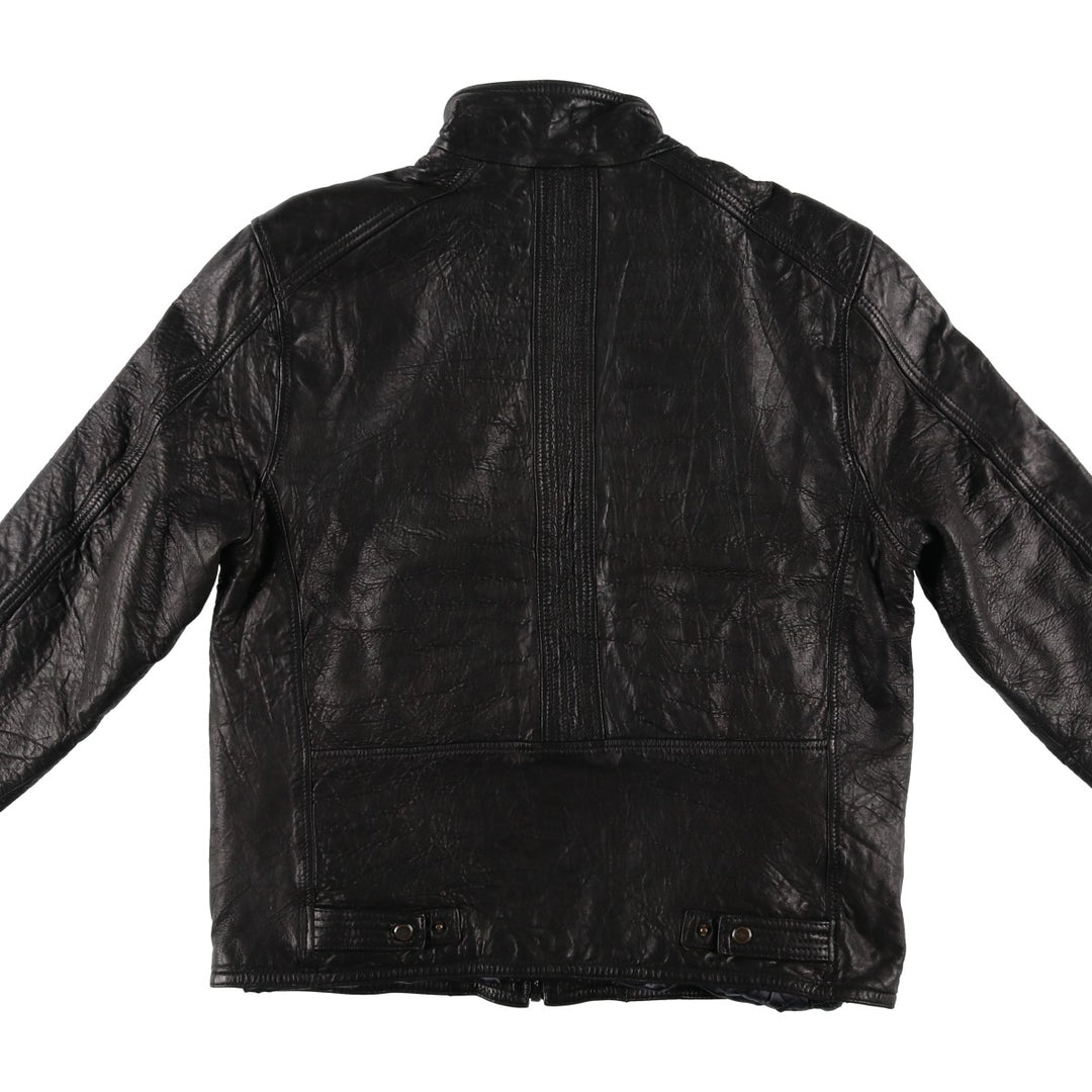 MARC NEW YORK padded leather jacket, men's size L Genuine Leather Lambskin black type Vintage Second Hand