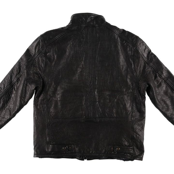 MARC NEW YORK padded leather jacket, men's size L Genuine Leather Lambskin black type Vintage Second Hand