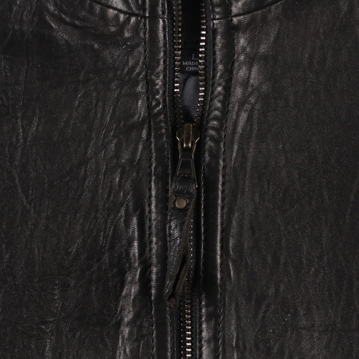 MARC NEW YORK padded leather jacket, men's size L Genuine Leather Lambskin black type Vintage Second Hand