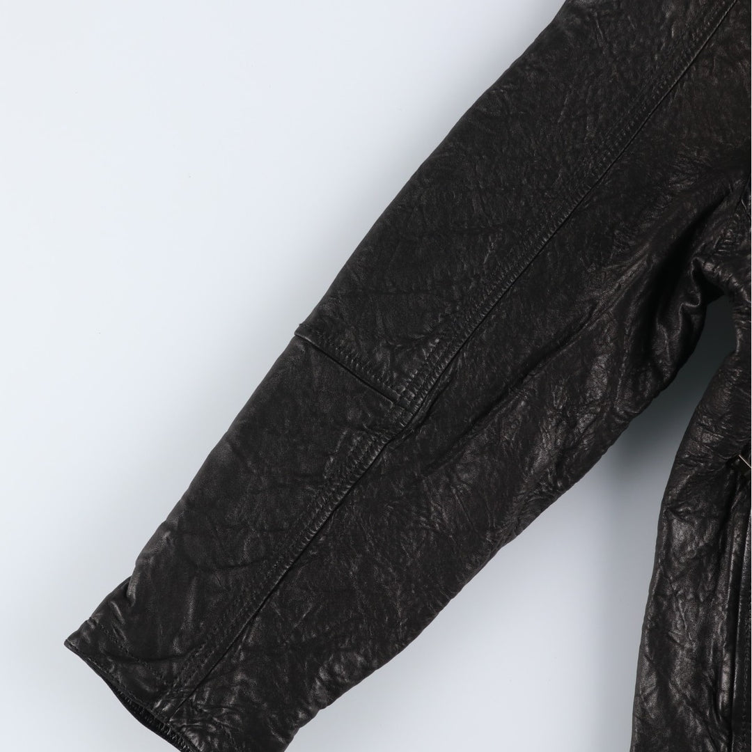 MARC NEW YORK padded leather jacket, men's size L Genuine Leather Lambskin black type Vintage Second Hand