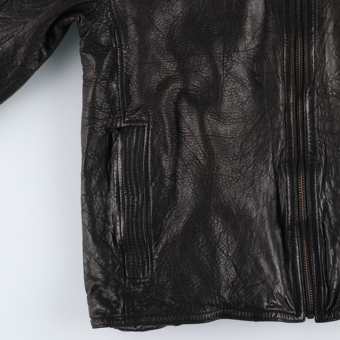MARC NEW YORK padded leather jacket, men's size L Genuine Leather Lambskin black type Vintage Second Hand