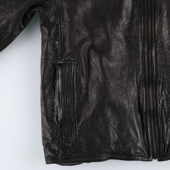 MARC NEW YORK padded leather jacket, men's size L Genuine Leather Lambskin black type Vintage Second Hand