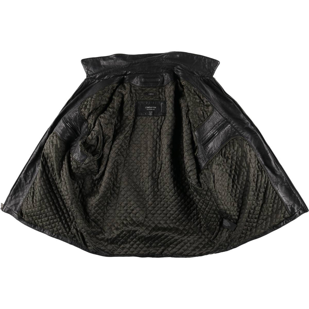 Liz Claiborne Swing Top Type Padded Leather Blouson, Men's XL Equivalent Genuine Leather Lambskin black type Vintage Second Hand