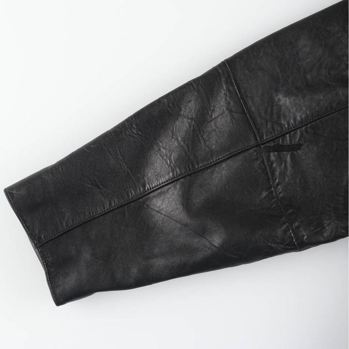 Liz Claiborne Swing Top Type Padded Leather Blouson, Men's XL Equivalent Genuine Leather Lambskin black type Vintage Second Hand