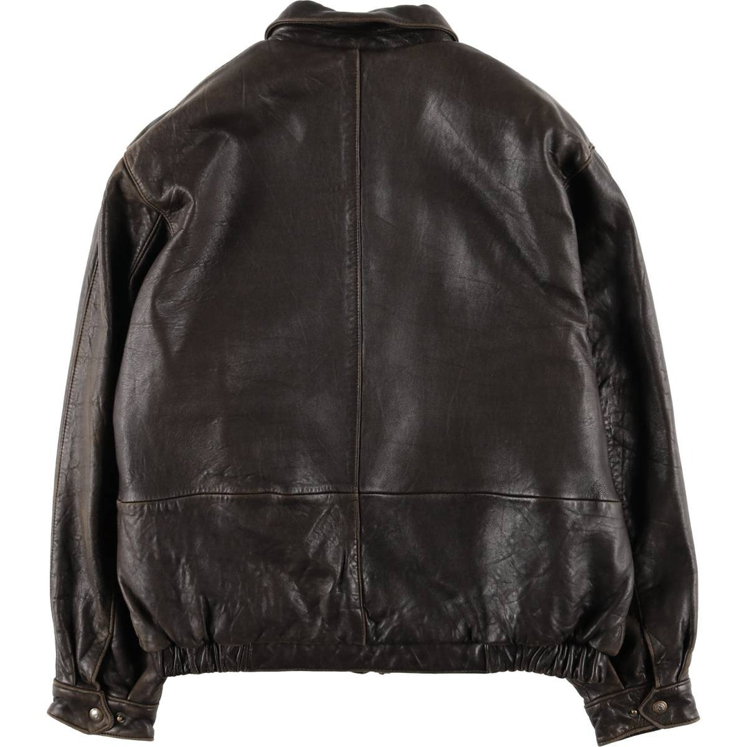 COUTURE Swing Top Type Leather Blouson, Men's Size L (approx.) genuine leather brown type Vintage Second Hand