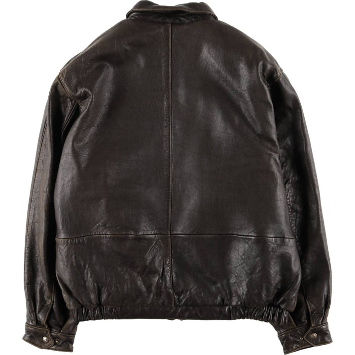 COUTURE Swing Top Type Leather Blouson, Men's Size L (approx.) genuine leather brown type Vintage Second Hand