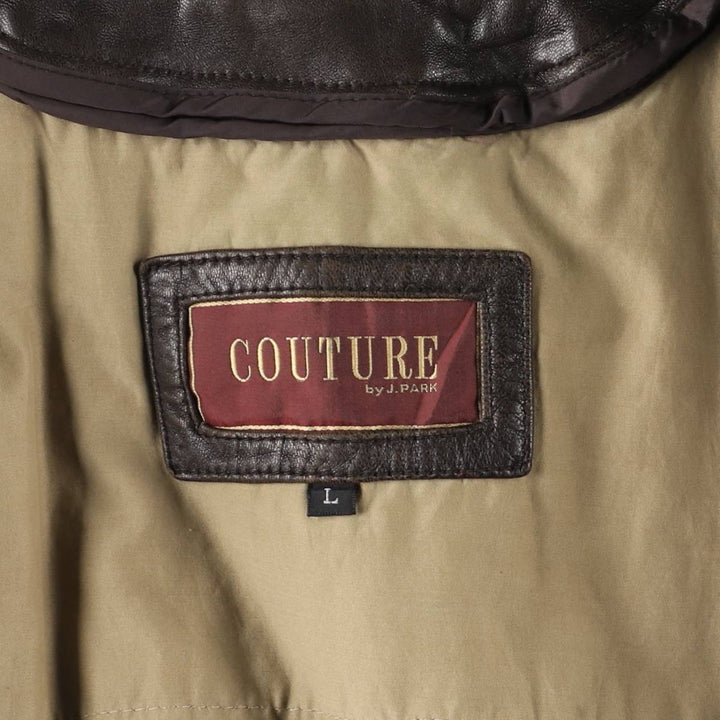 COUTURE Swing Top Type Leather Blouson, Men's Size L (approx.) genuine leather brown type Vintage Second Hand