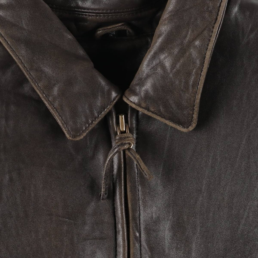 COUTURE Swing Top Type Leather Blouson, Men's Size L (approx.) genuine leather brown type Vintage Second Hand