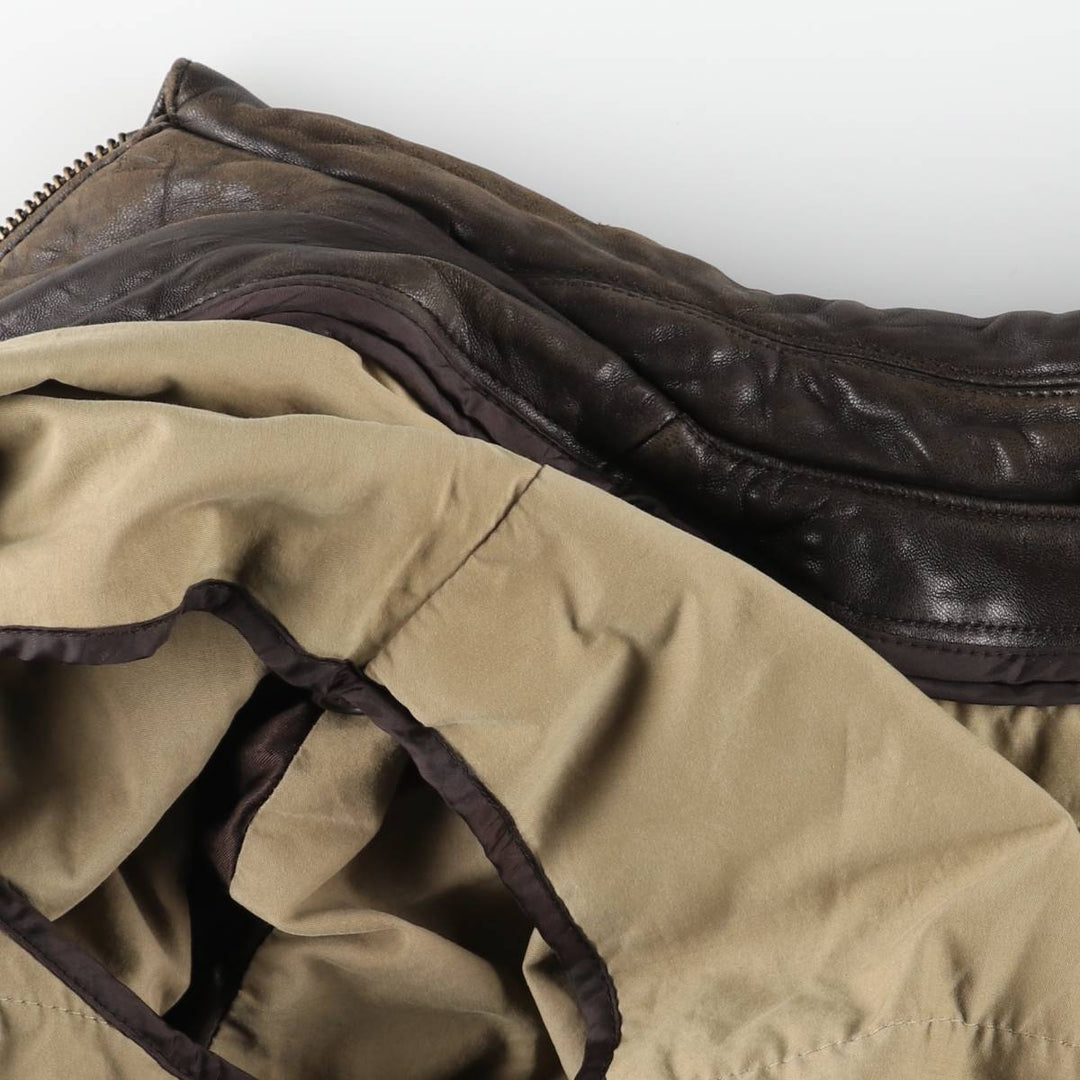 COUTURE Swing Top Type Leather Blouson, Men's Size L (approx.) genuine leather brown type Vintage Second Hand