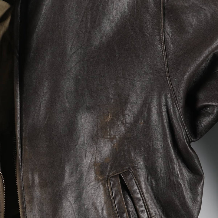 COUTURE Swing Top Type Leather Blouson, Men's Size L (approx.) genuine leather brown type Vintage Second Hand