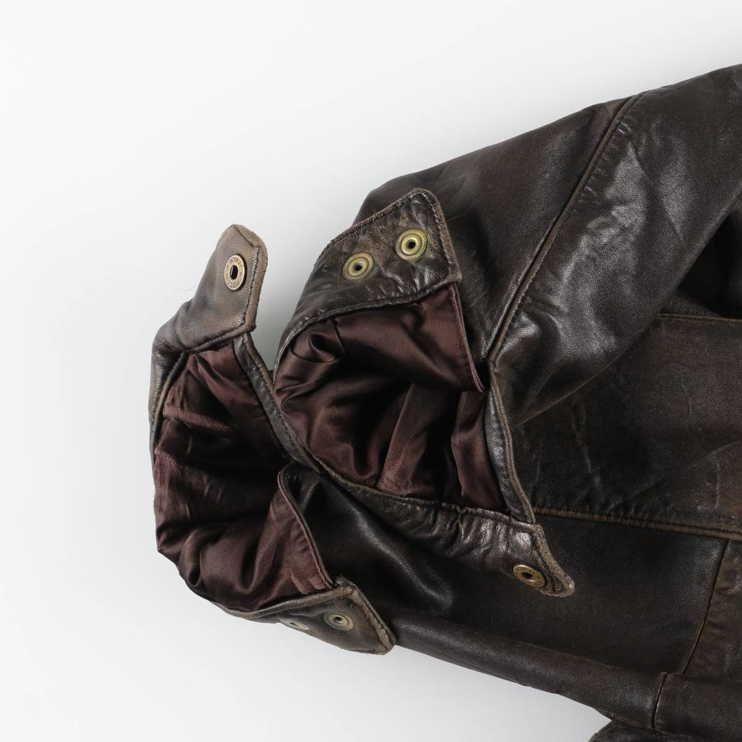 COUTURE Swing Top Type Leather Blouson, Men's Size L (approx.) genuine leather brown type Vintage Second Hand