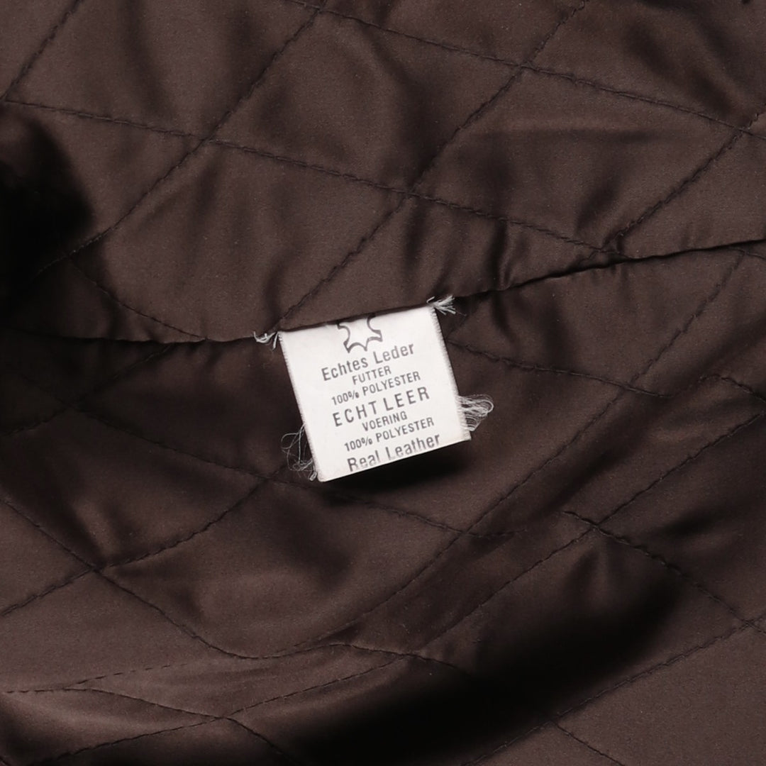 MIRAGE Leather Sports Jacket, Men's Size L (Equivalent), Padded genuine leather brown type Vintage Second Hand