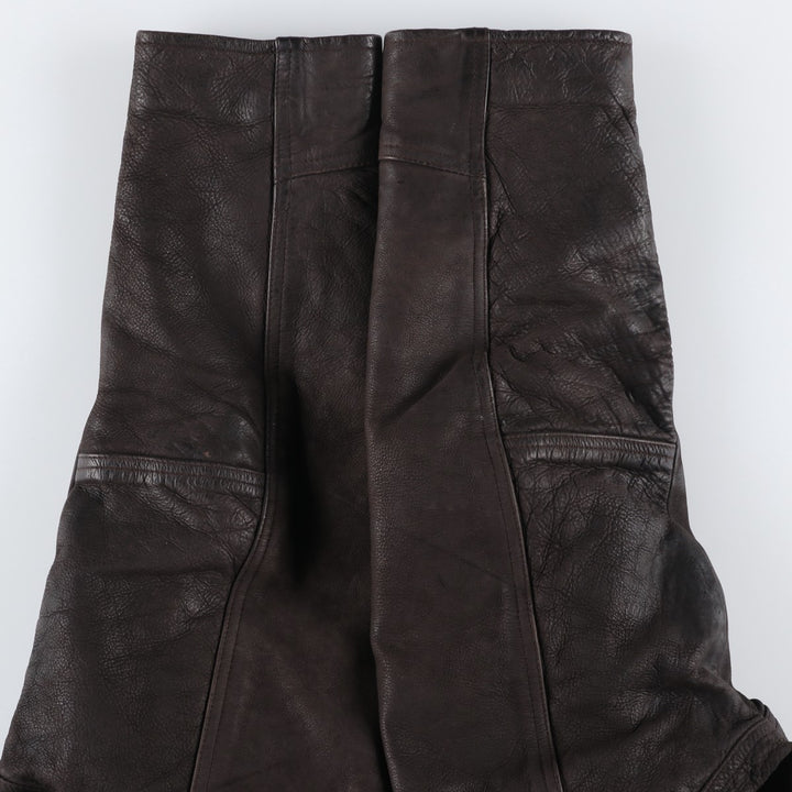 MIRAGE Leather Sports Jacket, Men's Size L (Equivalent), Padded genuine leather brown type Vintage Second Hand