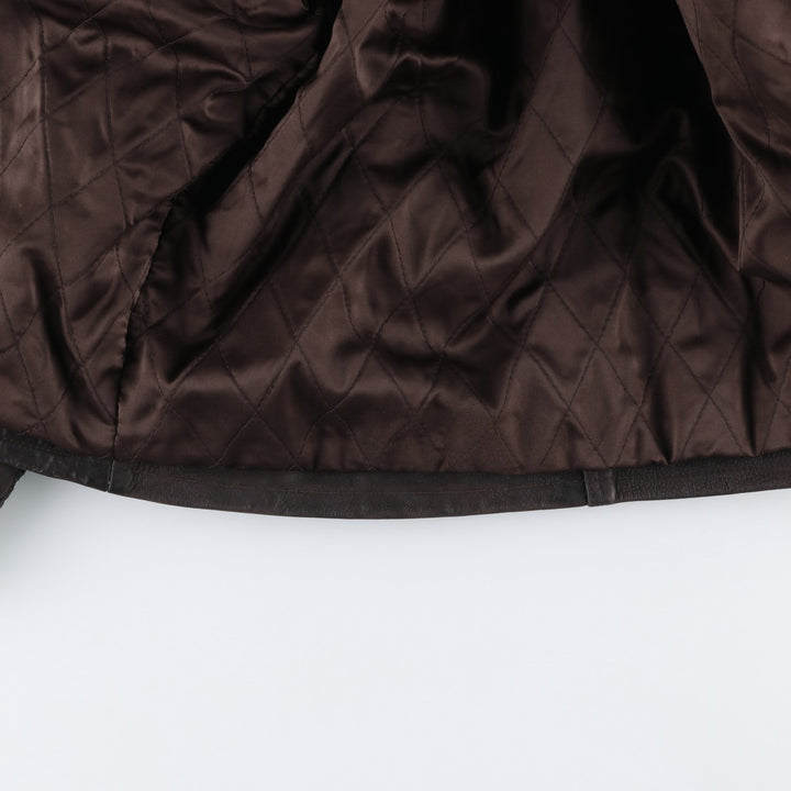 MIRAGE Leather Sports Jacket, Men's Size L (Equivalent), Padded genuine leather brown type Vintage Second Hand