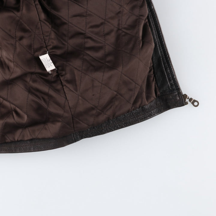 MIRAGE Leather Sports Jacket, Men's Size L (Equivalent), Padded genuine leather brown type Vintage Second Hand