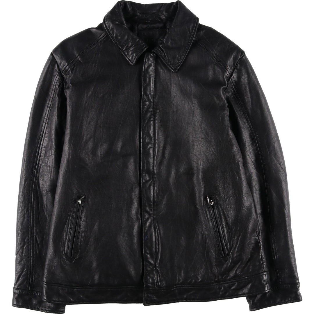 MERONA Padded Leather Blouson, Men's Size L (approx.) genuine leather black type Vintage Second Hand