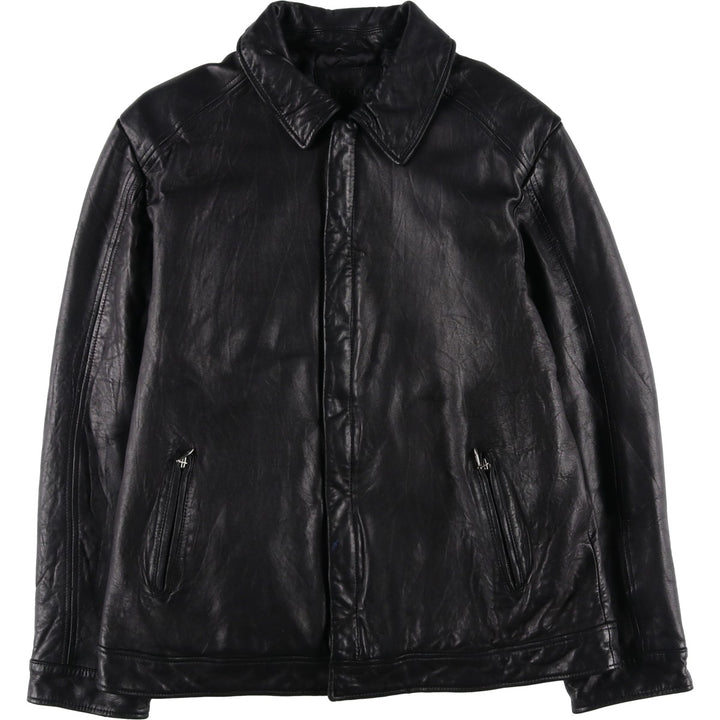 MERONA Padded Leather Blouson, Men's Size L (approx.) genuine leather black type Vintage Second Hand