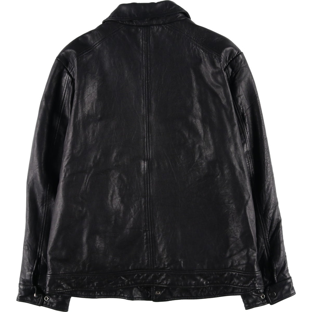 MERONA Padded Leather Blouson, Men's Size L (approx.) genuine leather black type Vintage Second Hand