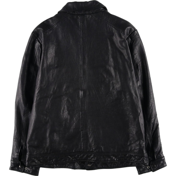 MERONA Padded Leather Blouson, Men's Size L (approx.) genuine leather black type Vintage Second Hand