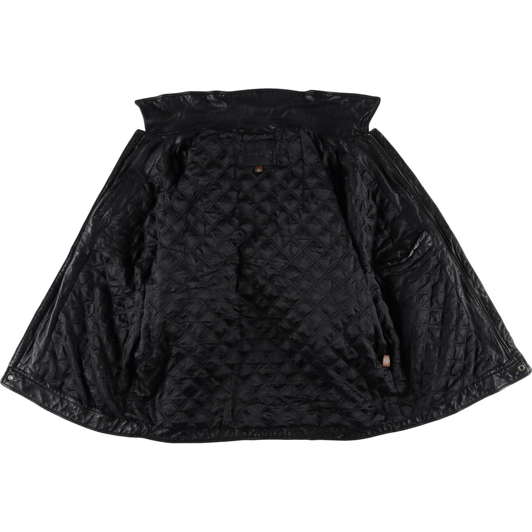 MERONA Padded Leather Blouson, Men's Size L (approx.) genuine leather black type Vintage Second Hand