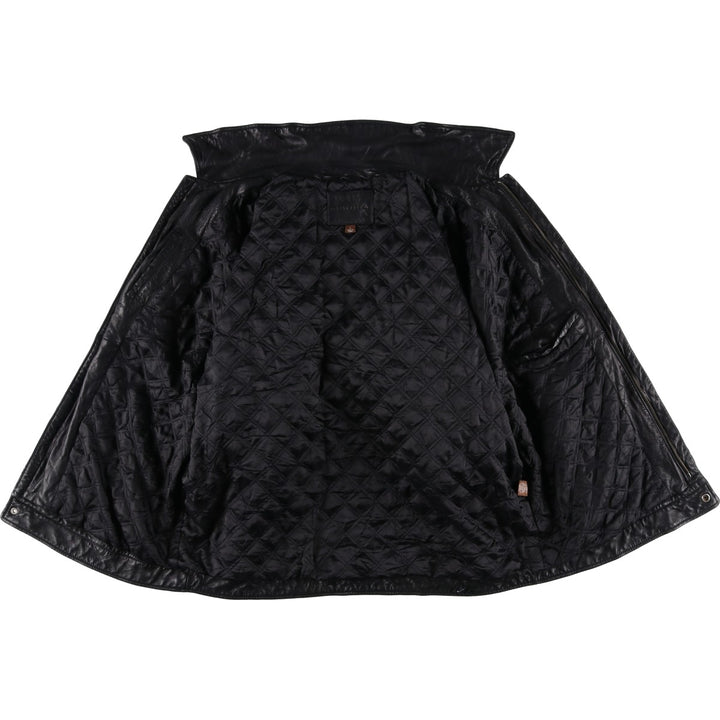 MERONA Padded Leather Blouson, Men's Size L (approx.) genuine leather black type Vintage Second Hand