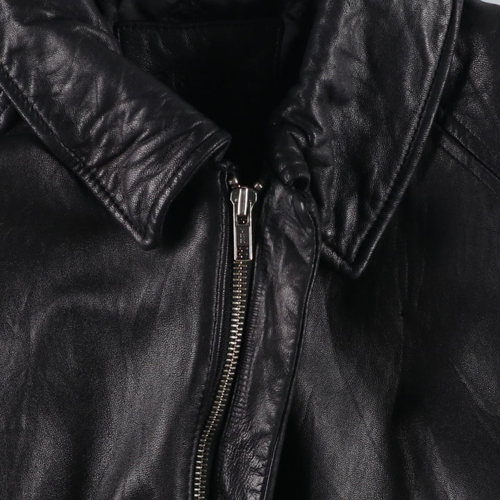 MERONA Padded Leather Blouson, Men's Size L (approx.) genuine leather black type Vintage Second Hand