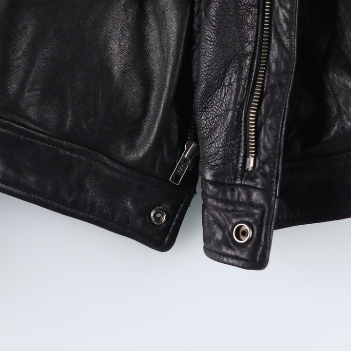 MERONA Padded Leather Blouson, Men's Size L (approx.) genuine leather black type Vintage Second Hand