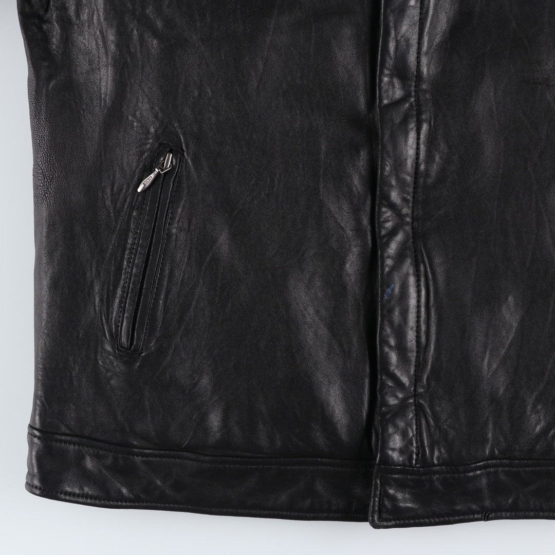 MERONA Padded Leather Blouson, Men's Size L (approx.) genuine leather black type Vintage Second Hand