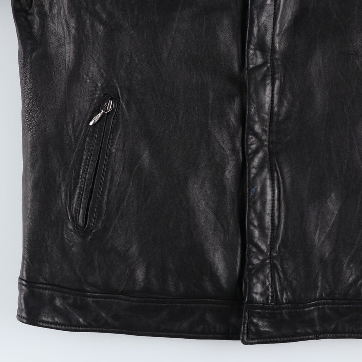 MERONA Padded Leather Blouson, Men's Size L (approx.) genuine leather black type Vintage Second Hand