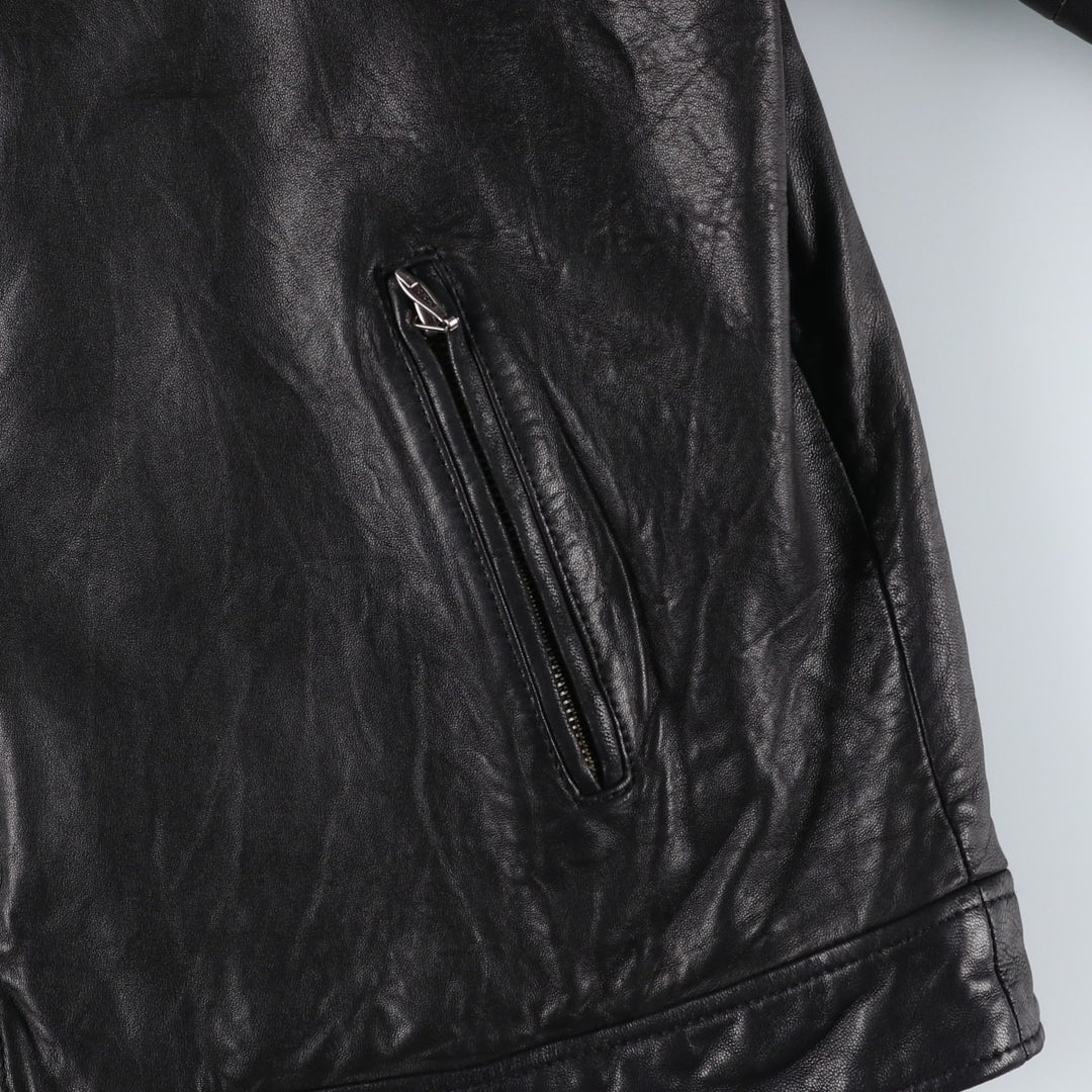 MERONA Padded Leather Blouson, Men's Size L (approx.) genuine leather black type Vintage Second Hand