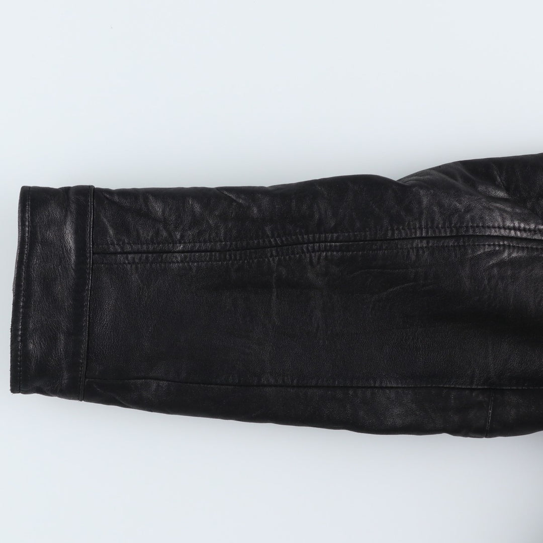 MERONA Padded Leather Blouson, Men's Size L (approx.) genuine leather black type Vintage Second Hand