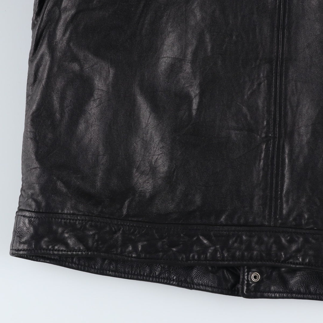 MERONA Padded Leather Blouson, Men's Size L (approx.) genuine leather black type Vintage Second Hand