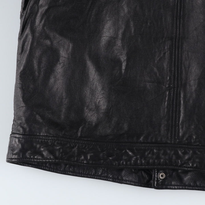 MERONA Padded Leather Blouson, Men's Size L (approx.) genuine leather black type Vintage Second Hand