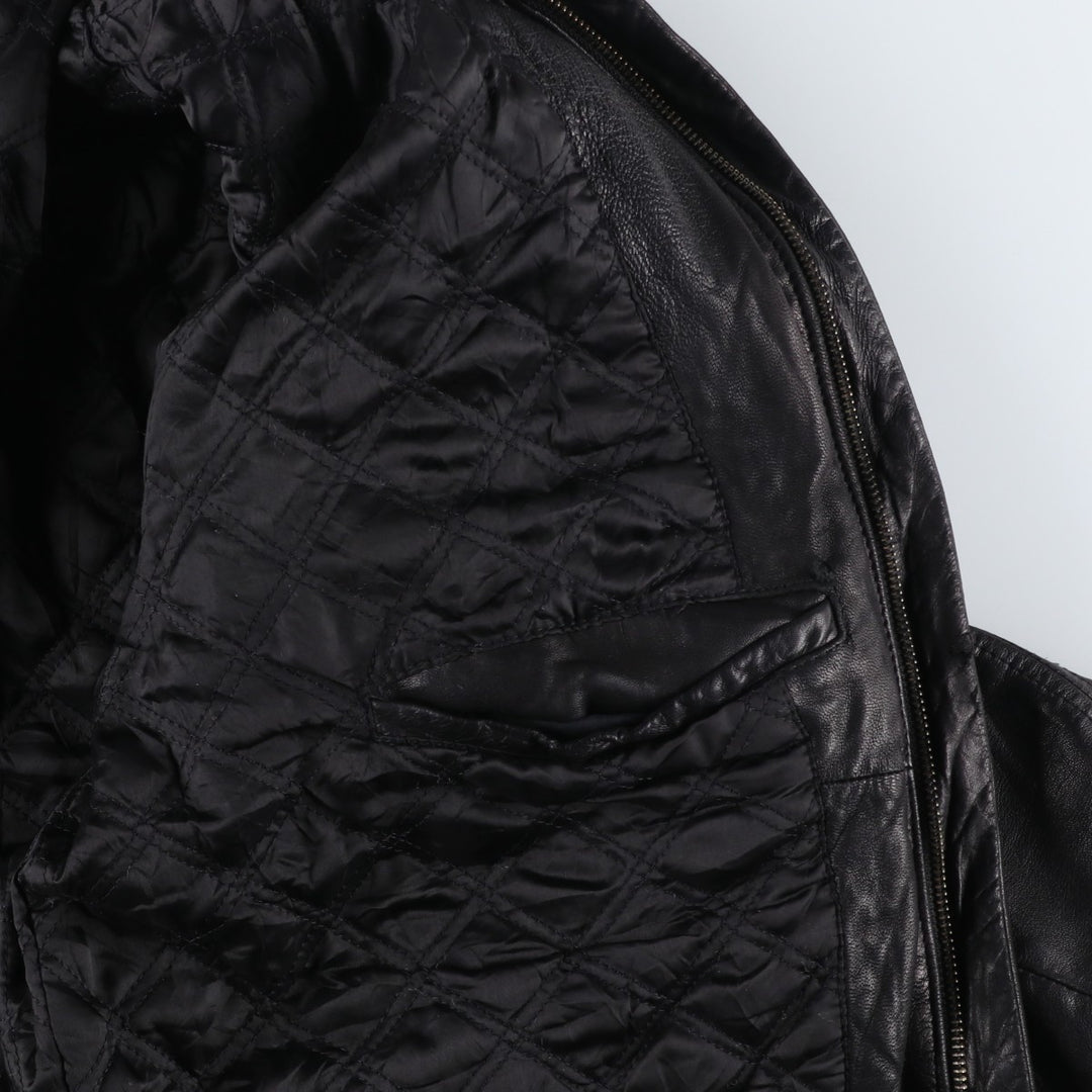 MERONA Padded Leather Blouson, Men's Size L (approx.) genuine leather black type Vintage Second Hand