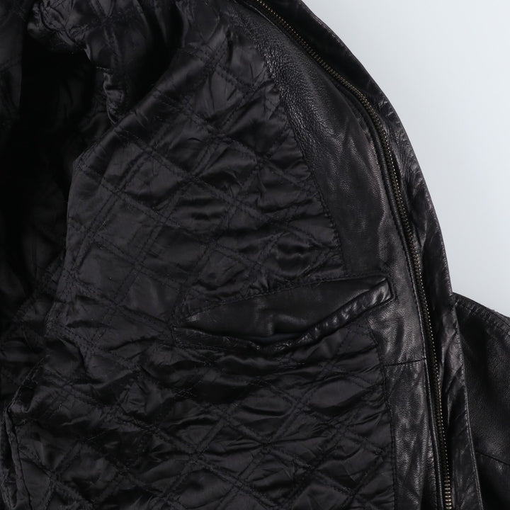 MERONA Padded Leather Blouson, Men's Size L (approx.) genuine leather black type Vintage Second Hand