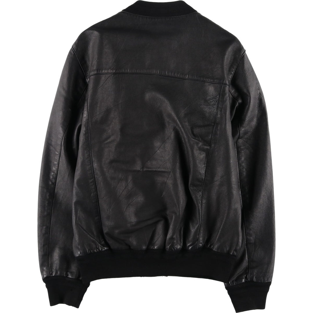 Leather blouson, men's size M unclear black type Vintage Second Hand