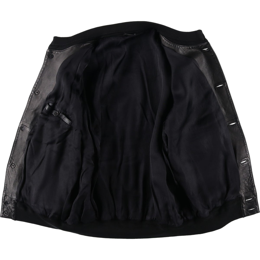 Leather blouson, men's size M unclear black type Vintage Second Hand