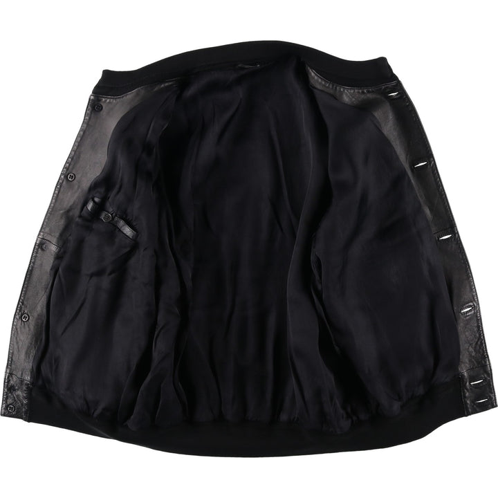 Leather blouson, men's size M unclear black type Vintage Second Hand