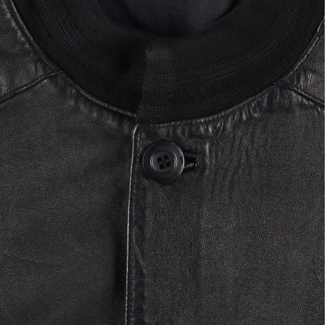 Leather blouson, men's size M unclear black type Vintage Second Hand