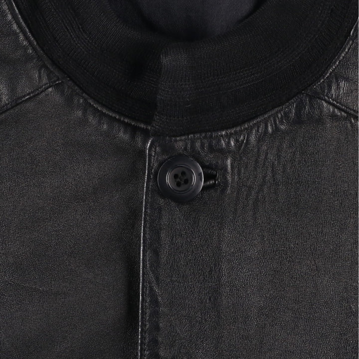 Leather blouson, men's size M unclear black type Vintage Second Hand