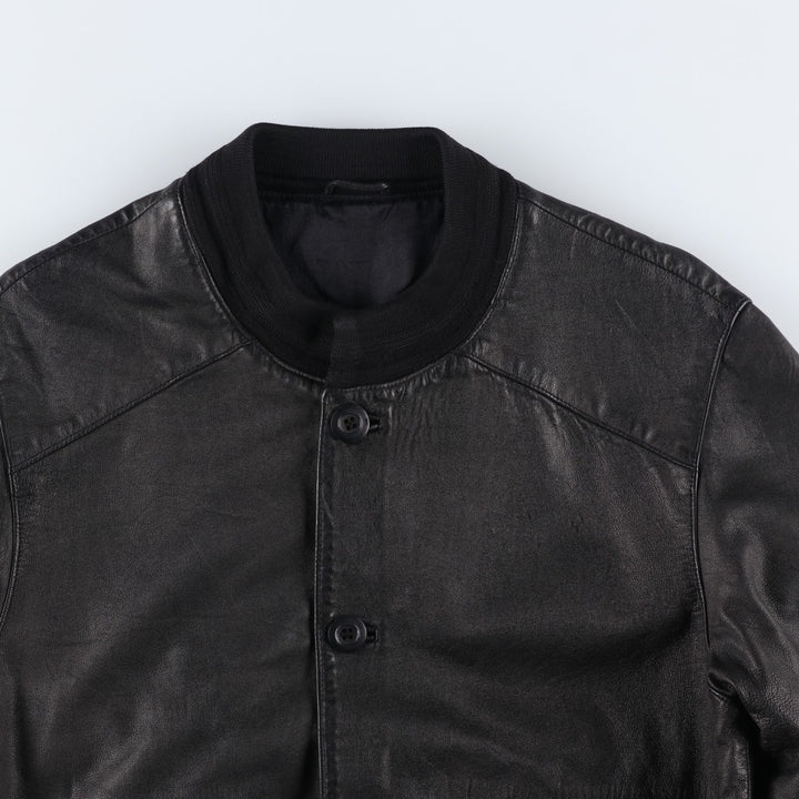 Leather blouson, men's size M unclear black type Vintage Second Hand