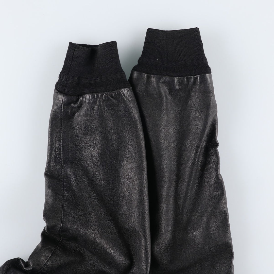 Leather blouson, men's size M unclear black type Vintage Second Hand