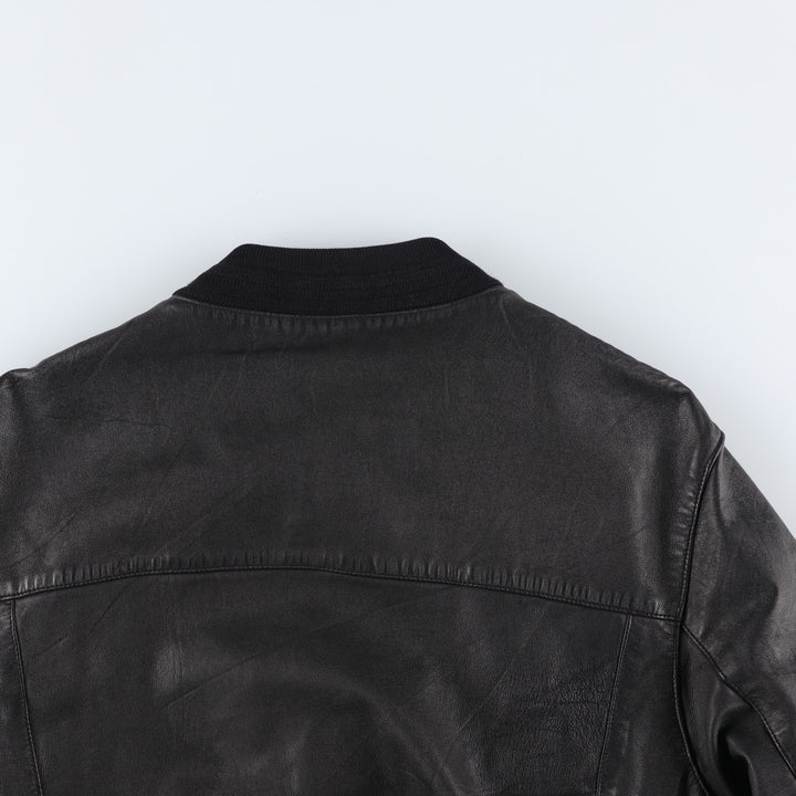 Leather blouson, men's size M unclear black type Vintage Second Hand