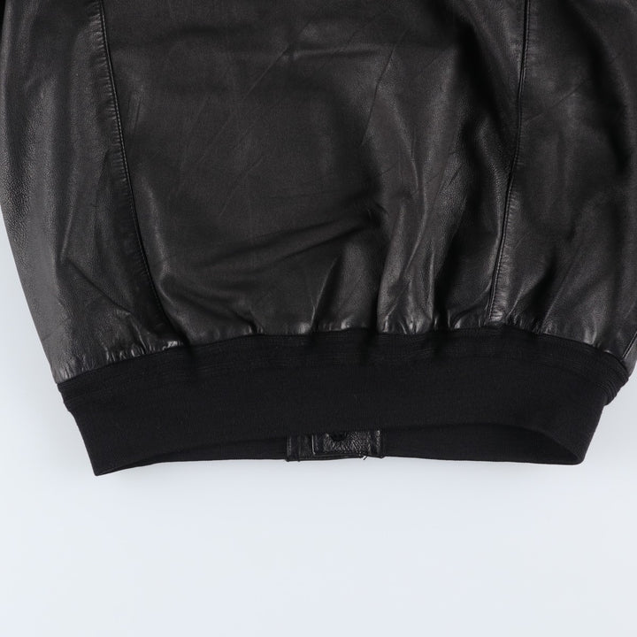 Leather blouson, men's size M unclear black type Vintage Second Hand
