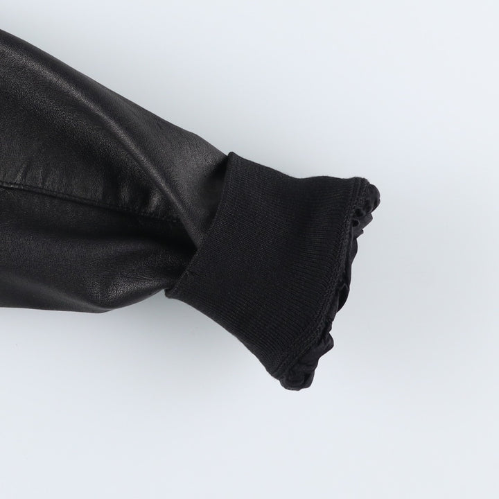 Leather blouson, men's size M unclear black type Vintage Second Hand
