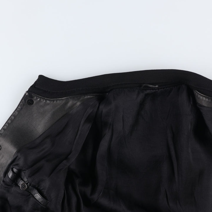 Leather blouson, men's size M unclear black type Vintage Second Hand